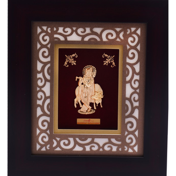 (18.5x21 cm)god krishna with cow divine photo fram... by 